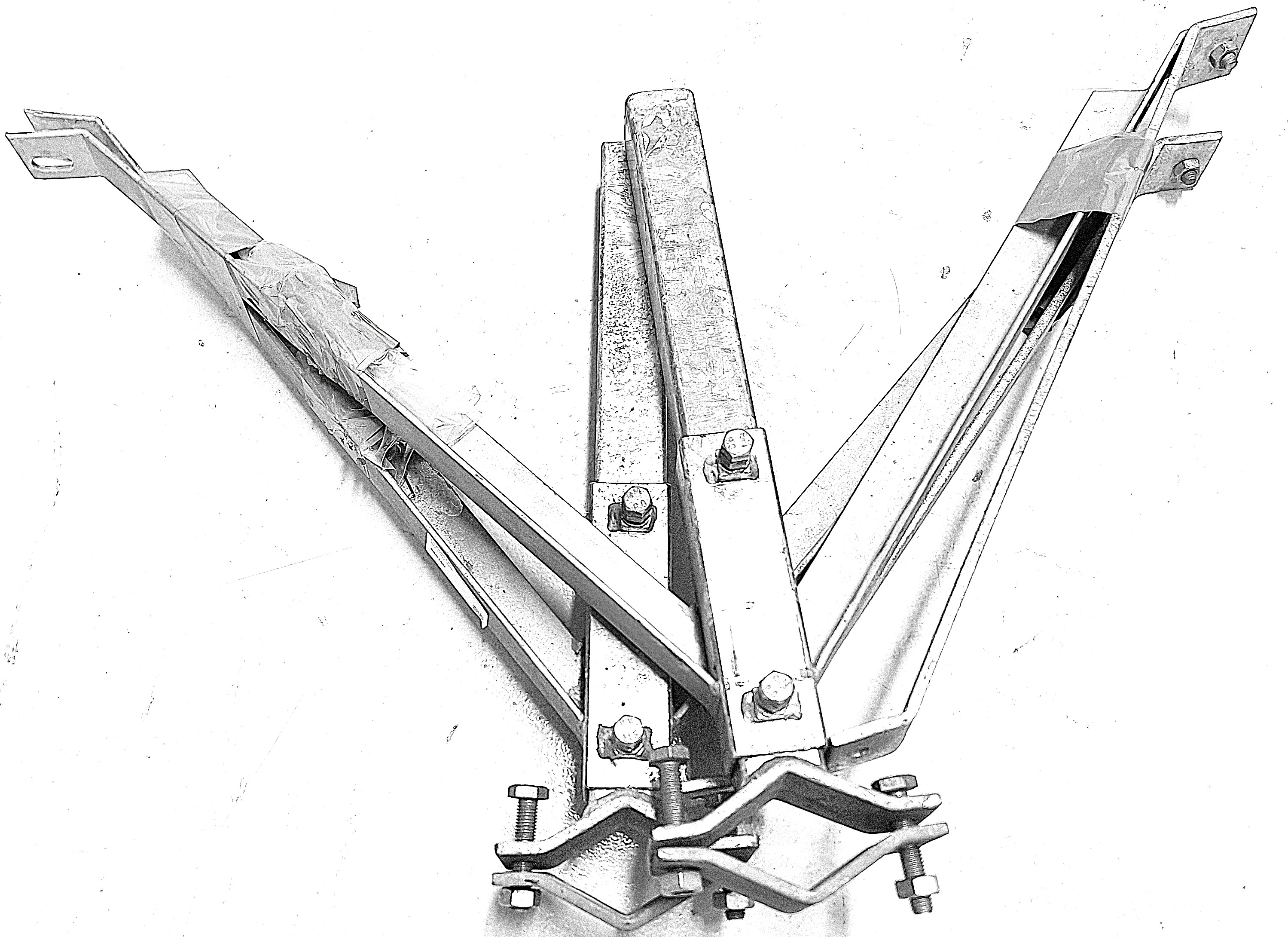 Double mast tube bracket galvanized 60 mm 2 pcs